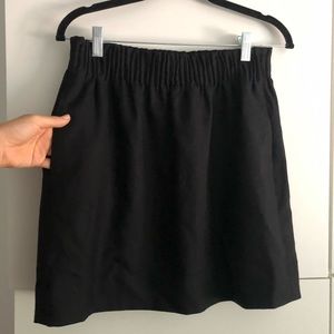 J Crew Black Wool Mini Skirt with Pockets